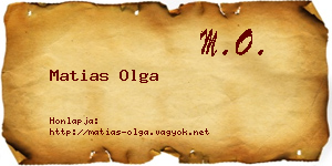 Matias Olga névjegykártya